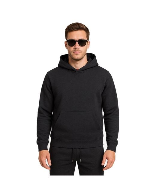 DAVID WEJ Black Enzo Cotton Hoodie for men