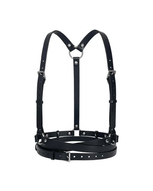 Haute Cuir Black Textured Double Belt Harness