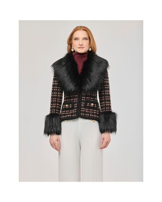 The Extreme Collection Black Short Faux Fur Jacket Angele