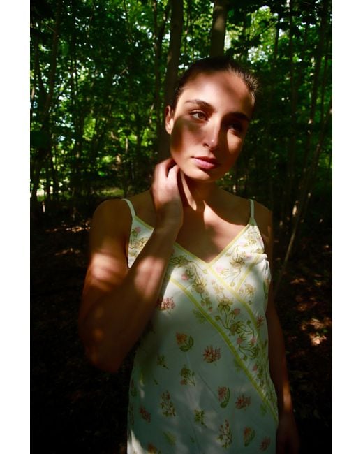Em & Shi White Chamomile Slip Dress