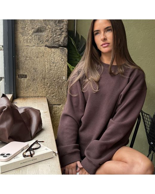 Loom Archives Brown Loom Waffle Sweatshirt