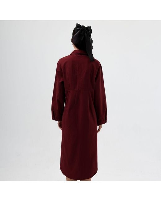 Thisisu Collection Red Jose Twist Shirt Dress