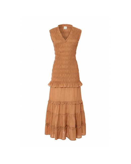 Par Y Escala Sl Brown Cami Dress Camel