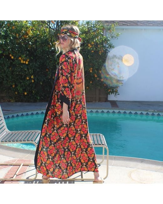 Henelle Red Night Bloom Kimono