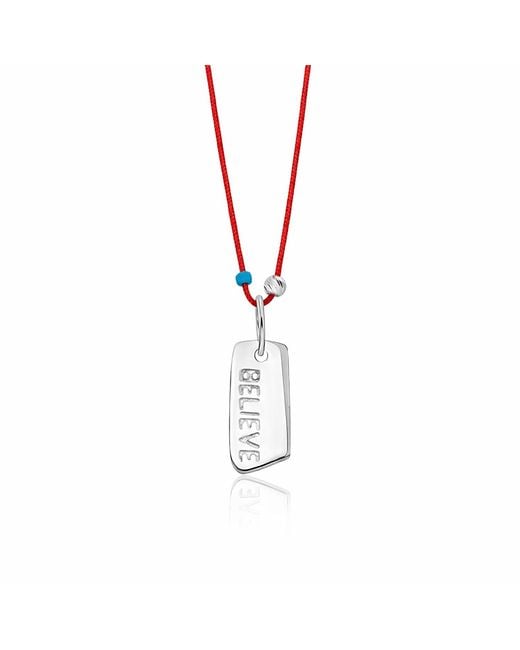 The Pheia Metallic String Believe Necklace