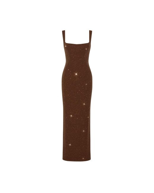 Date Boutique Brown Celestia Crystal Gown