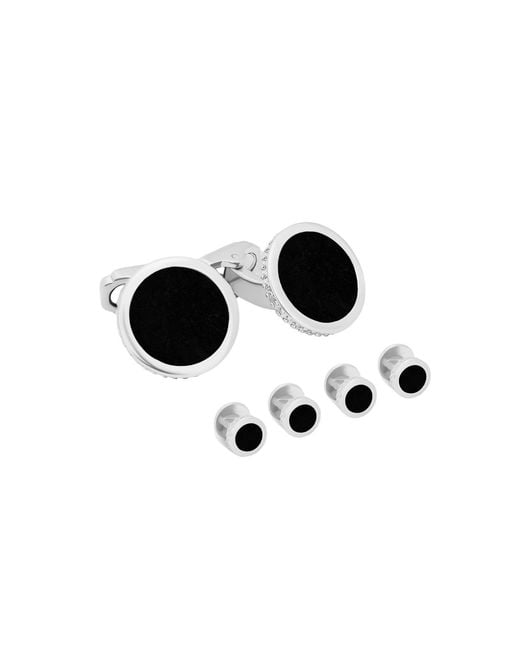 Tateossian Black Thompson Bronze Plated Shirt Studs for men