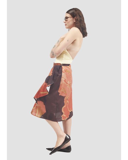 Manuela Cabrales Red Muscifera Silk & Skirt