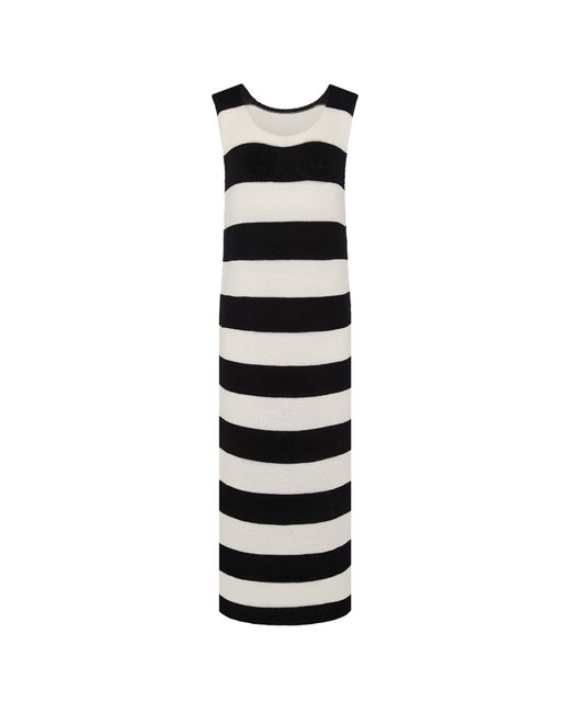 INGMARSON Black Striped Slit Dress