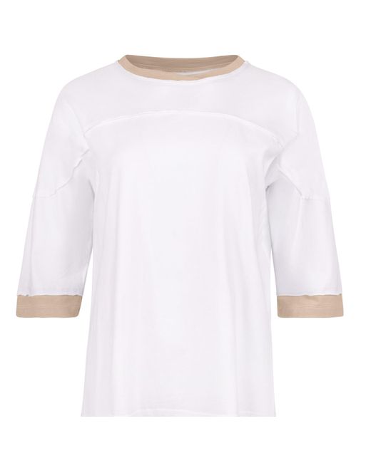 Loup Clothing White Color Block Tee Taupe