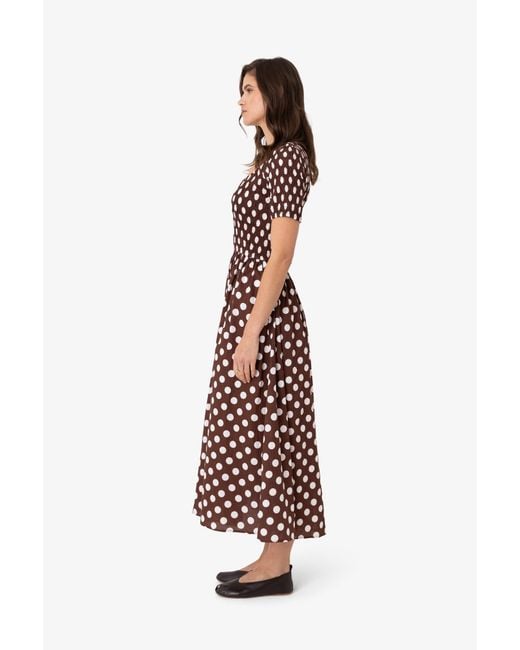 Amy Lynn Purple Matilda Pure Cotton Polka Dot Midi Dress