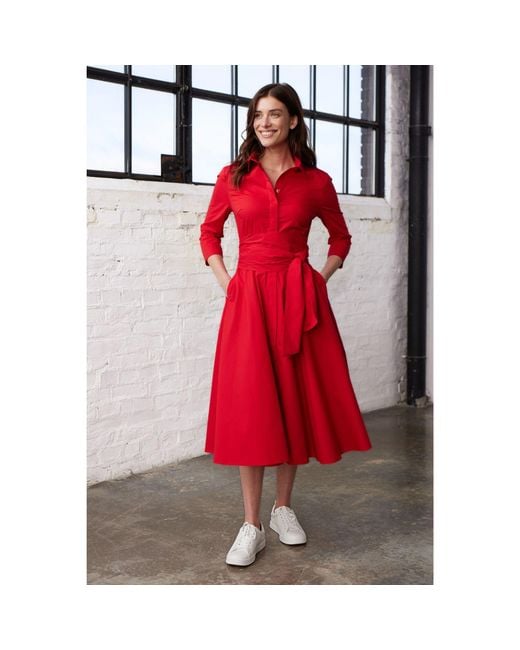 Marianna Déri Red Shirtdress With Tie Belt