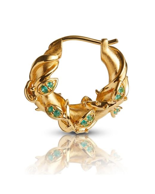 Kasun Metallic Enchanted Emerald Forest Hoop Earring