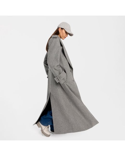 Mandragora Gray Double-Breasted Wool Coat Marove