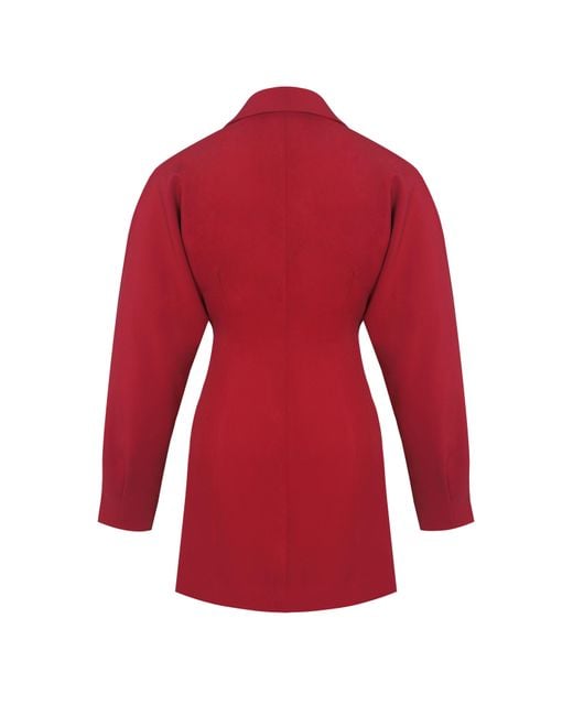 Miss Circle New York Red Blythe Cherry Batwing Blazer Mini Dress