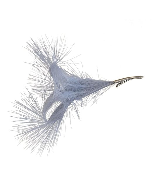 Romer Millinery Blue Faux Feather Clip For Hats Hair Turban & Lapel