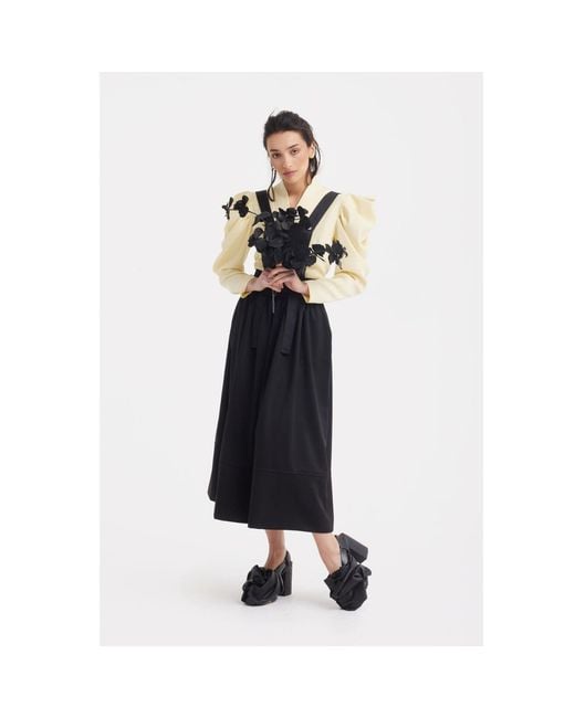 Julia Allert Yellow V-Neck Statement Long Sleeve Blouse – Pale