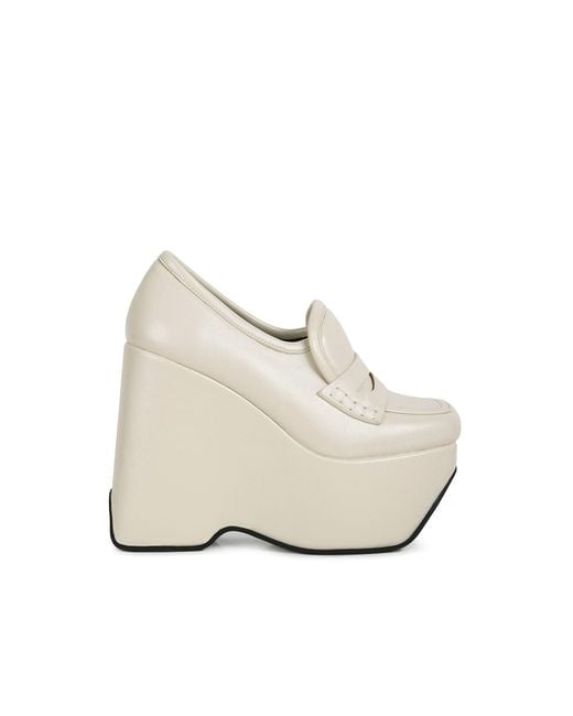 Rag & Co Natural Neutrals Gilliam High Platform Wedge Loafers By Rag & Co