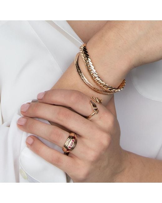 Glamrocks Jewelry Metallic Thin Herringbone Bracelet
