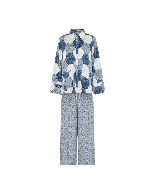 Lily and Lionel Blue Evie Aster Patchwork Pyjama Set