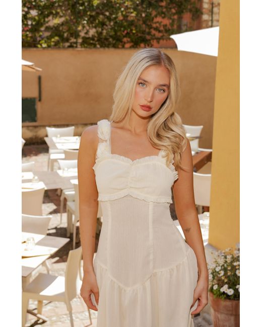 Amy Lynn White Neutrals Loren Semi Sheer Maxi Dress