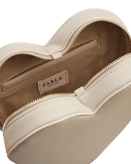 Fable England White Neutrals Heart Crossbody Bag