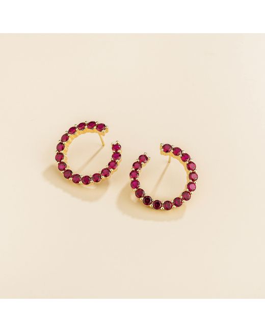 Juvetti Red Kom Earrings Set With Ruby