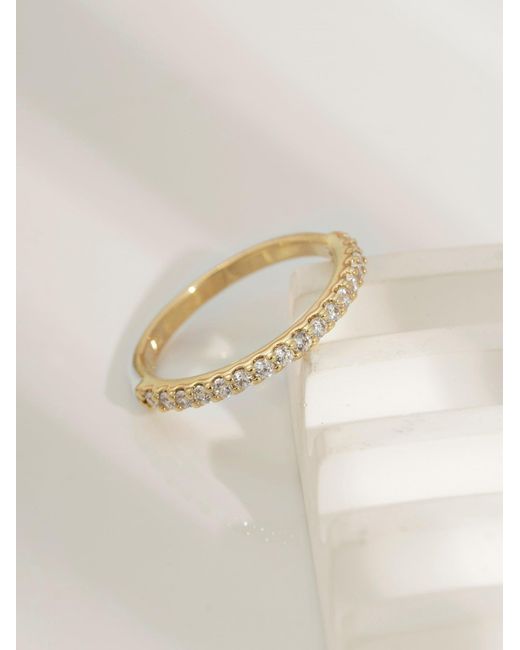 Diamonbliss Metallic Embellished With Swarovski Half Carat Round Cut Half Eternity Ring