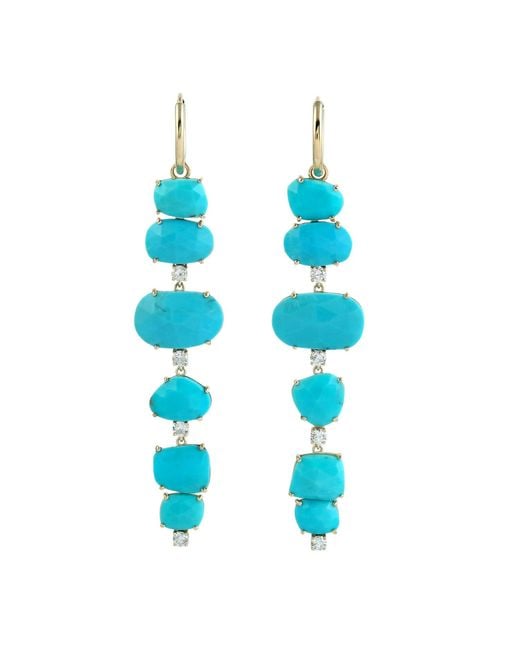 Artisan Blue Diamond Drop Earrings