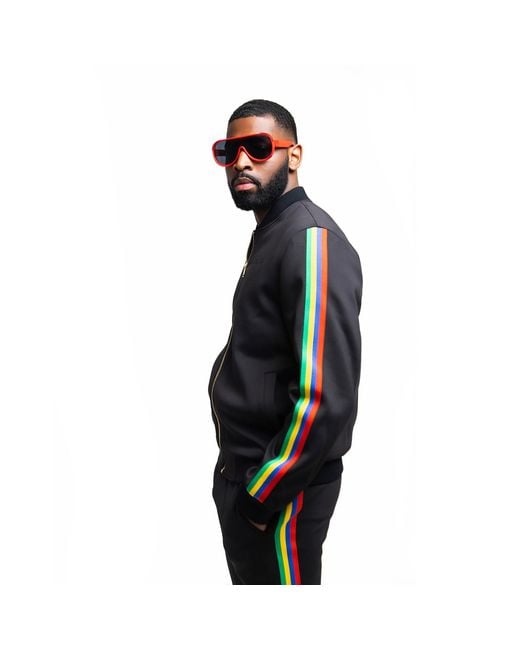 DAVID WEJ Blue Lagos Multi Stripe Track Suit for men