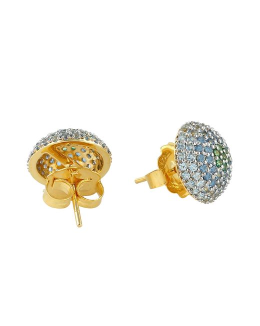 Artisan Green 14K Topaz & Tsavorite Dome Stud Earrings