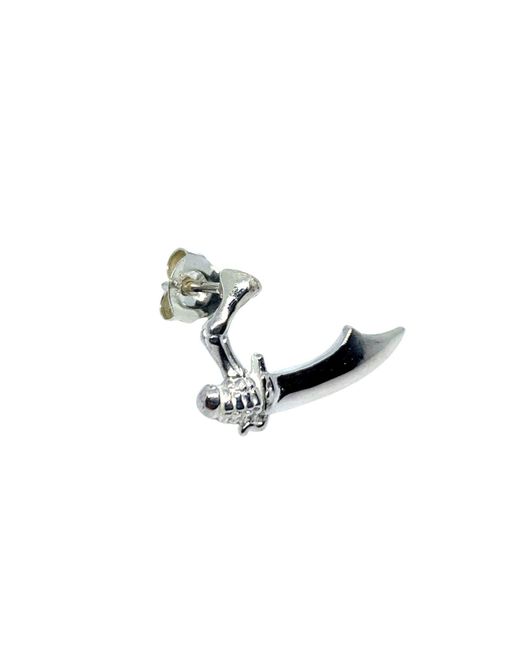 Tg-Jewellery by Tamara Gervasio White Single Arm Skull Dagger Stud Earring