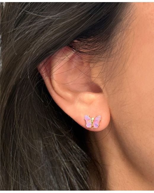 KAMARIA Green Opal Butterfly Stud Earrings