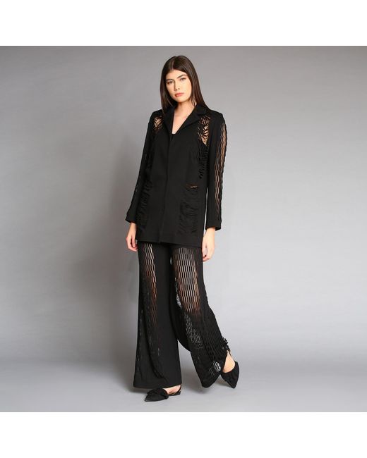 Silvia Serban Black Zig-Zag Laser Cut Suit