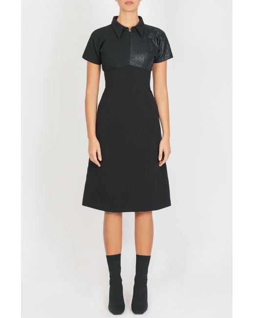 Maison Bogomil Black Dress Made Of Three Types Of Fabrics