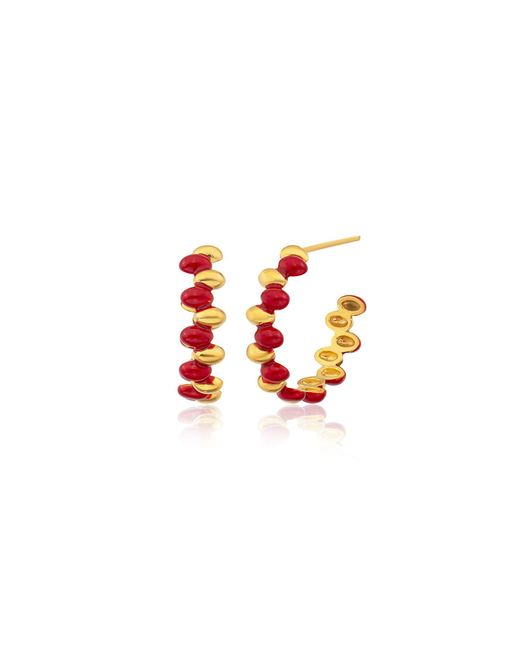 Milou Jewelry White Grace Hoop Earrings