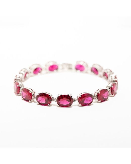 Belinda Jewelz Pink Kierra Oval-Cut Ruby Tennis Bracelet