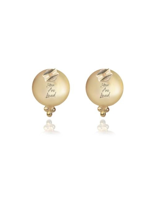 The Jewellery Store London Metallic Labradorite 'You Are Loved' Stud Earrings