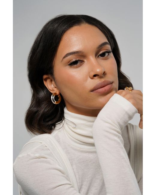 Zynnia Collective Metallic Split Hoops
