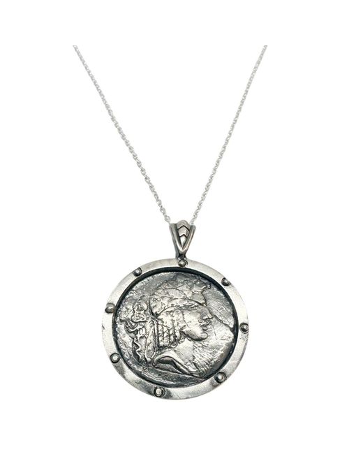 Tg-Jewellery by Tamara Gervasio Metallic Ancient Replica Coin Pendant Necklace – Hand-Carved Sterling
