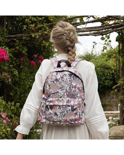 Fable England Pink Floral Print Recycled Polyester Backpack