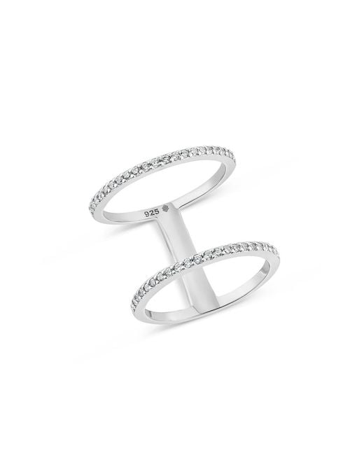 SALLY SKOUFIS White Layer Ring With Made Cz Diamond Stimulant
