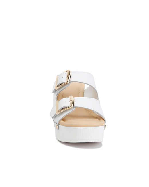 Rag & Co White Kenna Dual Buckle Strap Sandals