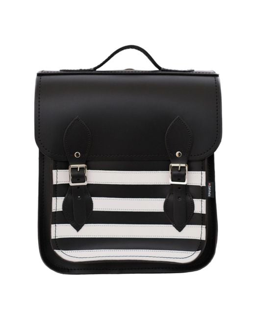 Zatchels Black Handmade Leather City Backpack