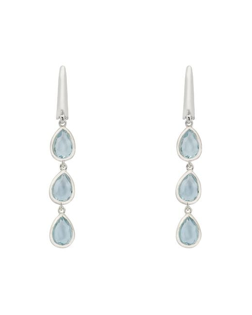Latelita London Blue Sardinia Triple Teardrop Earrings Topaz