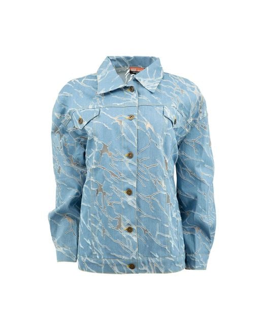 Maui X Lolita Blue Blair Transparent Marbled Denim Jacket