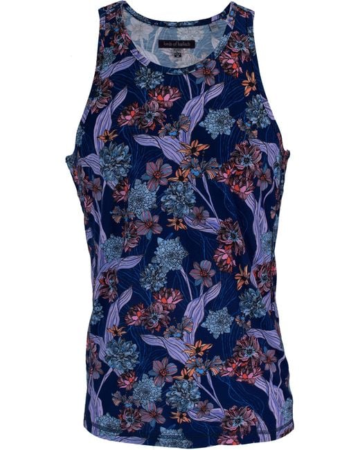 Lords of Harlech Blue Tedford Ocean Floral Tank for men