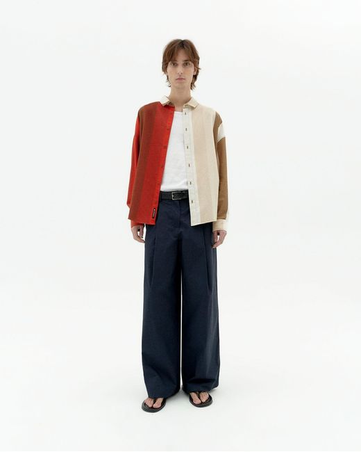 Thinking Mu Red Striped Sandfire Haru Shirt for men