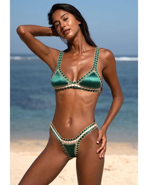 Luxsea Swimwear Green Mustique Shimmer Bikini Top