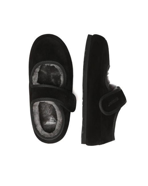 EverAu Australia Black Adjustable Strap Slippers